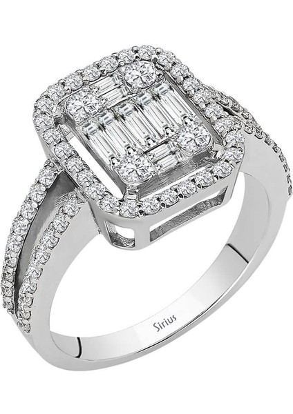 F Renk 0,88 Karat Baget Pırlanta Yüzük 0417R0300