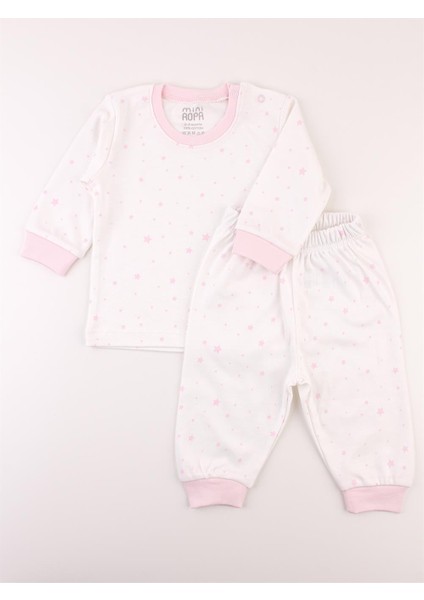 Kız Bebek Çocuk Pijama Takımı 0 - 6 Yaş Pembe Yıldızlı fiyatları