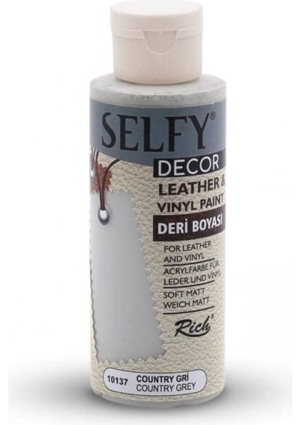 Selfy Decor Deri Boyası 120 cc 10137 Country Gri
