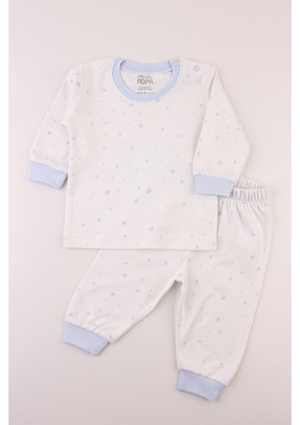 Erkek Bebek Çocuk Pijama Takımı 0 - 6 Yaş Mavi Yıldızlı modelleri