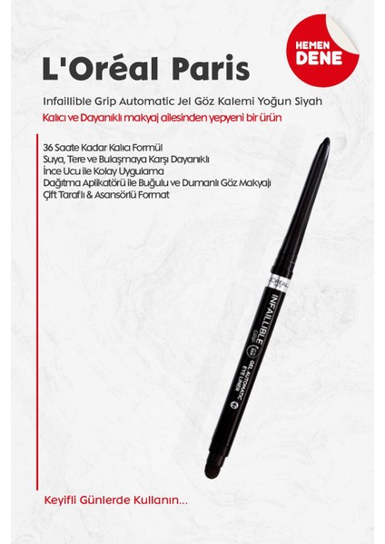 Infaillible Automatic Jel Göz Kalemi Yoğun Siyah fiyatları
