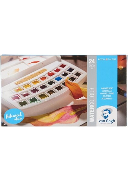 : Tablet Sulu Boya Seti : 24 Renk (Botanic Renkler) (Plastik Kutu)