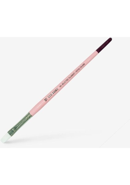 : 194-B Serisi : Sentetik Beyaz Kıl Sulu Boya Fırçası : Düz Uç : No 6