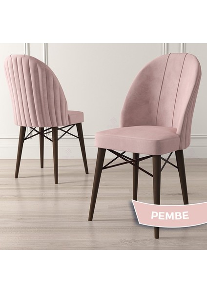 Concept Ves Serisi 80X132 Mdf Açılabilir Barok Ahşap Desen Mutfak Masası Takımı 4 Sandalye