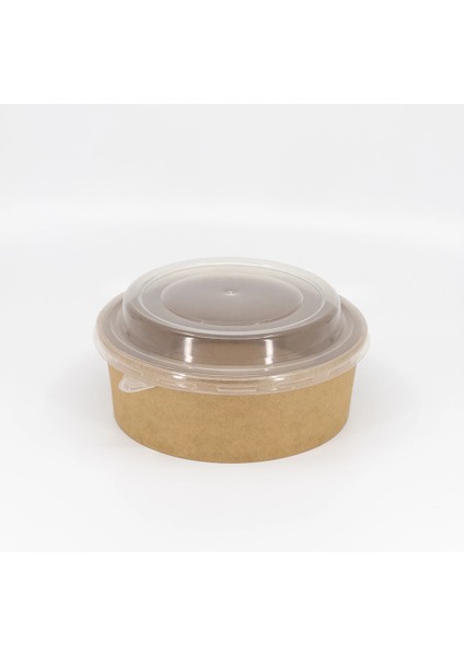 Kraft Kağıt 600CC (20OZ) Pp Kapaklı Kase (50 Adet)