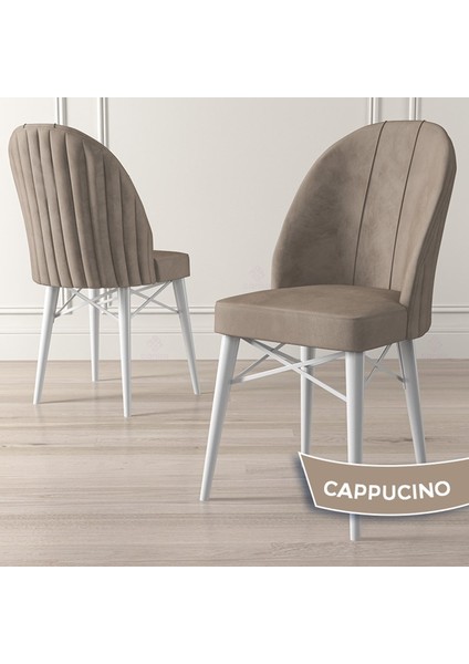 Concept Ves Serisi 80X132 Mdf Açılabilir Beyaz Mermer Desen Mutfak Masa Takımı 6 Sandalye