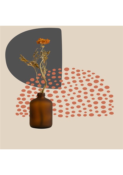 Soyut Çiçek Yaprak ve Objeler Doğal Taş Bardak Altlığı 4'lü Set - Natural Stone Coasters