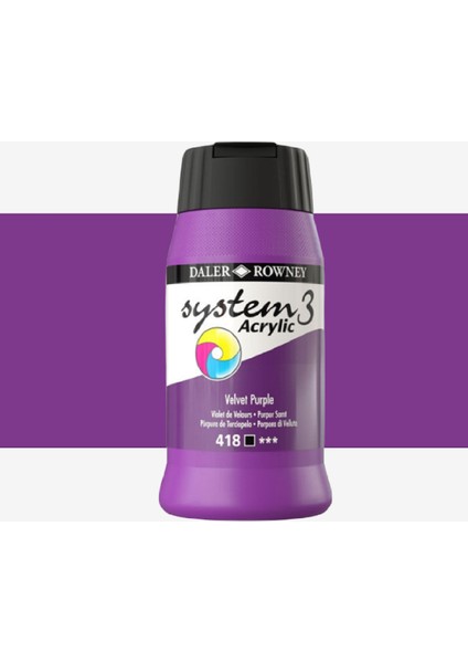 System 3 Akrilik Boya 500ML 418 Velvet Purple