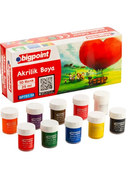 Acyrlic Colour - Akrilik Boya 10 Renk x 25 ml