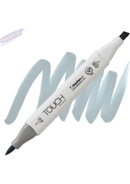Touch Twın Brush Pen : Çift Taraflı Marker : Bg3 Blue Grey