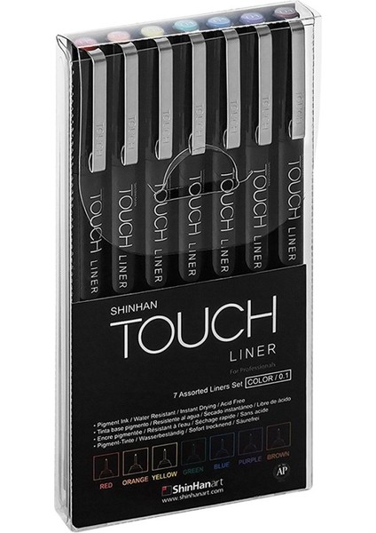Touch Lıner Teknik Çizim Kalemi Set 7'li Color