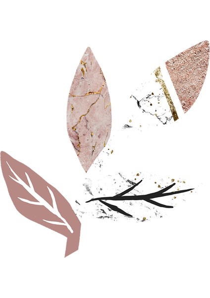 Pembe Desenli Yapraklar Doğal Taş Bardak Altlığı 4'lü Set - Natural Stone Coasters modelleri