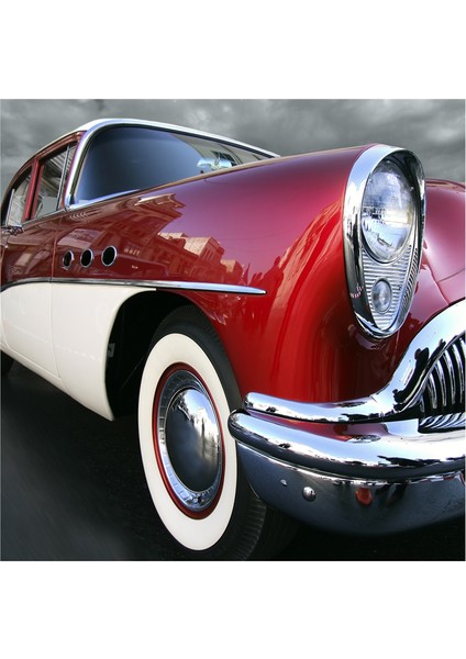 Klasik Kırmızı Arabalar Doğal Taş Bardak Altlığı 4'lü Set - Natural Stone Coasters fırsatları