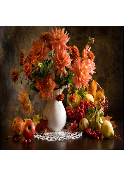 Armut Meyveler ve Çiçekler Doğal Taş Bardak Altlığı 4'lü Set - Natural Stone Coasters modelleri