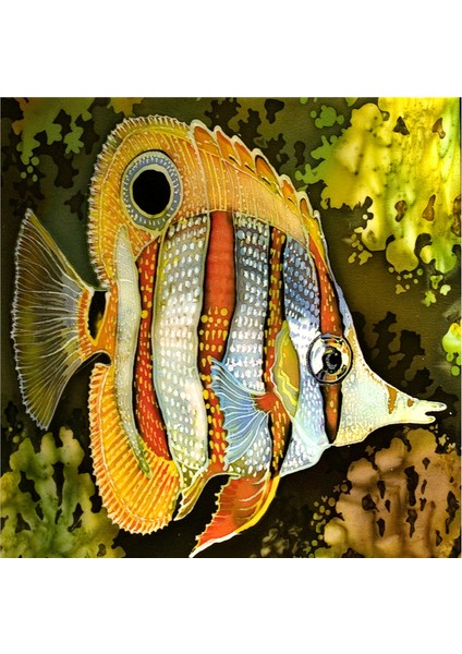 Renkli Balıklar Doğal Taş Bardak Altlığı 4'lü Set - Natural Stone Coasters fırsatları