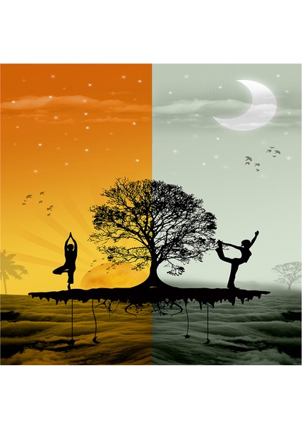 Yoga Denge ve Gün Btımı Manzaralar Doğal Taş Bardak Altlığı 4'lü Set - Natural Stone Coasters fırsatları