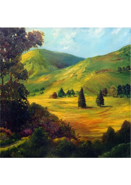 Gelincik Tarlası ve Doğa Manzaraları Doğal Taş Bardak Altlığı 4'lü Set - Natural Stone Coasters modelleri