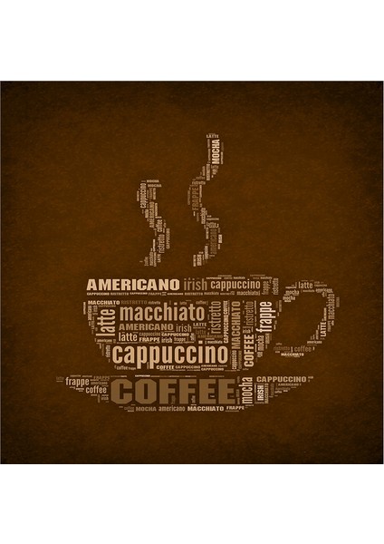 Tipografik Kahve Desenleri Doğal Taş Bardak Altlığı 4'lü Set - Natural Stone Coasters fırsatları