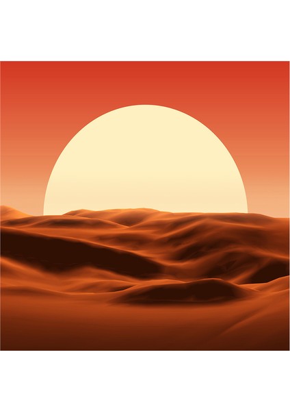 Ay ve Gün Batımı Manzaralar Doğal Taş Bardak Altlığı 4'lü Set - Natural Stone Coasters indirimleri