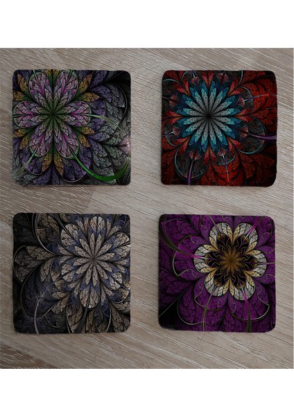 Geometrik Desenler Doğal Taş Bardak Altlığı 4'lü Set - Natural Stone Coasters fiyatları