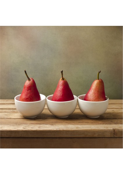 Armut Meyveler ve Çiçekler Doğal Taş Bardak Altlığı 4'lü Set - Natural Stone Coasters indirimleri