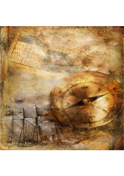 Kolaj Rönesans Eyfel Kulesi ve Eski Savaş Gemisi Doğal Taş Bardak Altlığı 4'lü Set - Natural Stone Coasters indirimleri