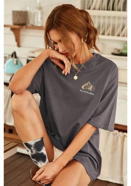 Arid Mountain Antrasit Oversize Salas Boyfriend Kadın T-Shirt fiyatları