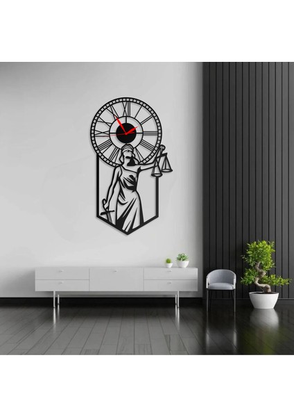 Duvar Saati Hukuçulara Özel Adalet Terazi Tasarımlı Ev ve Ofis Dekoratif Metal Duvar Saati modelleri