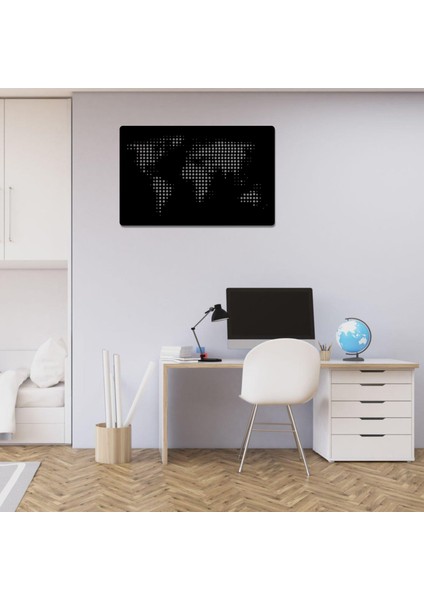 Dünya Haritası Tasarımlı Metal Duvar Tablosu Dekoratif Ev ve Ofis Için Özel fiyatları