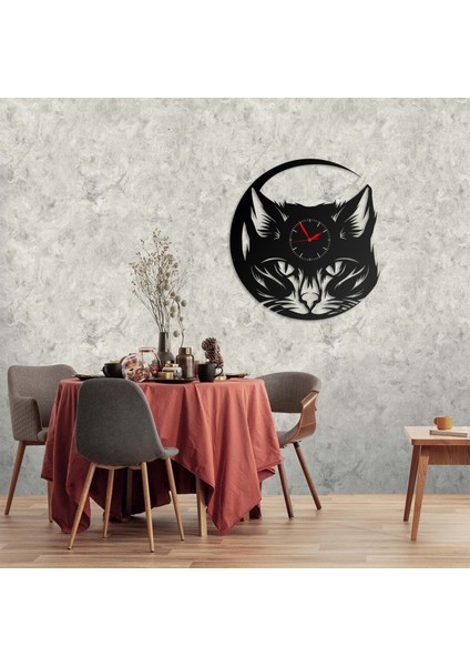Duvar Saati Minik Kedi Tasarımlı Kedi Severler, Ev ve Ofis Için Dekoratif Metal Duvar Saati modelleri