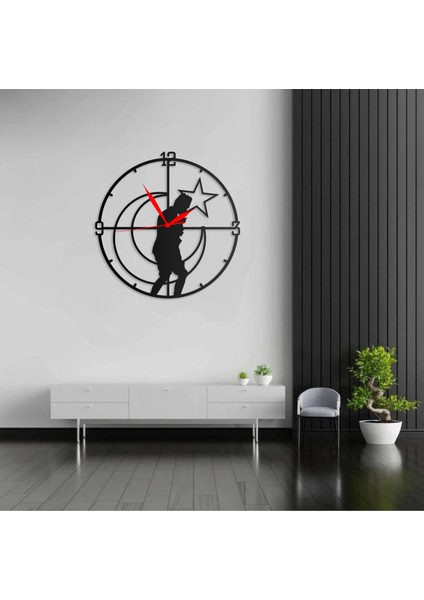 Duvar Saati Atatürk Anafartalar Tasarımlı Ev ve Ofis Için Dekoratif Metal Duvar Saati modelleri