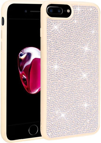 Apple iPhone 8 Plus Kılıf Parlak Taşlı Şık Tasarım Ston Kapak
