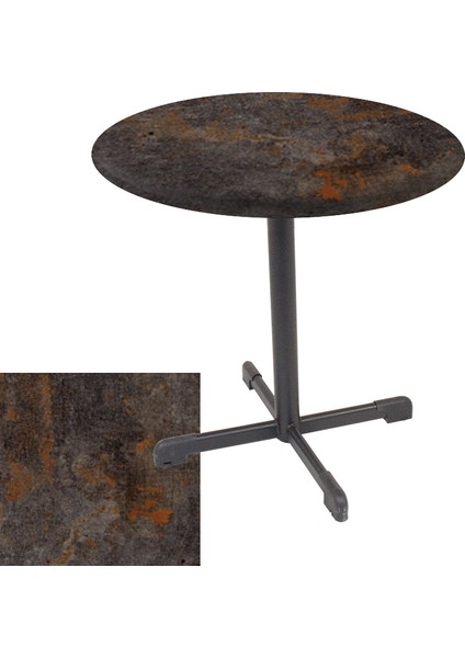 Halley Werzalit Yuvarlak Esb Mutfak Masası Q 80CM - Metalic Oxid 3