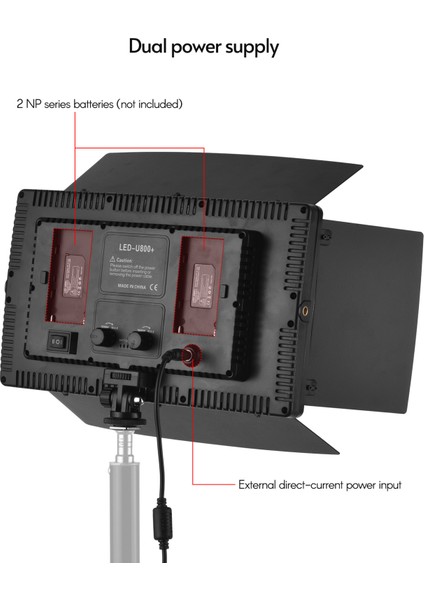 800 LED Pro LED-800 Video Işık Panelli Kamera Işığı Youtube Video Işık Iki Adet Batarya Dahil indirimleri