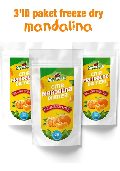 3'lü Dondurularak Kurutulmuş Mandalina Dilimleri (3*15g)