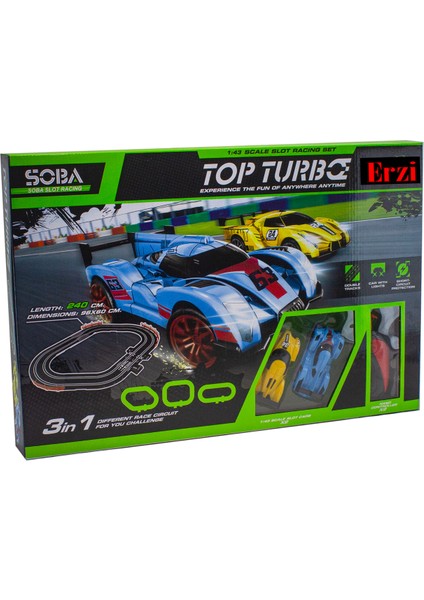 1/43 Ölçek Yarış Pisti Işıklı Formula Pisti Iki Kişilik Top Turbo modelleri