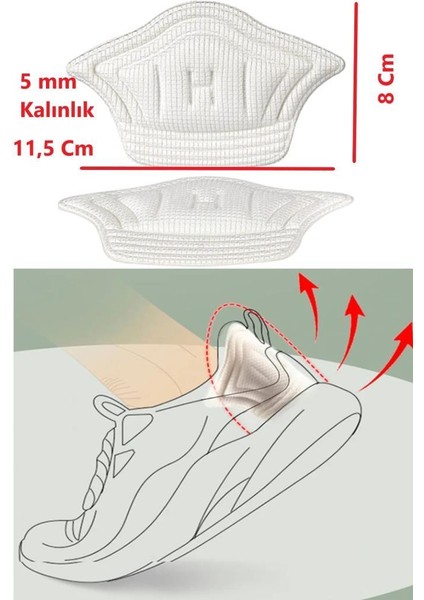 Bej 5 mm Ortopedik Spor Ayakkabı Topuk Vurma Önleyici ve Topuk Koruyucu