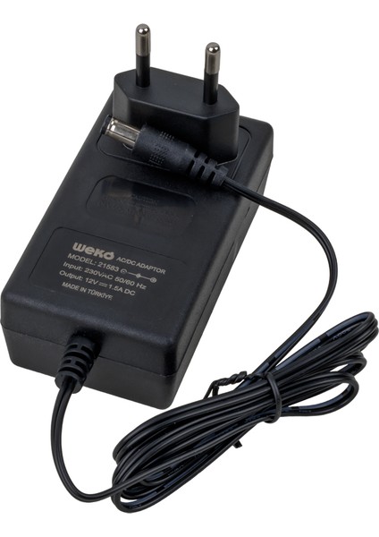 Weko 12 Volt - 1.5 Amper 5.5*2.5 Uçlu Yerli Üretim Plastik Kasa Priz Tipi Adaptör fiyatları