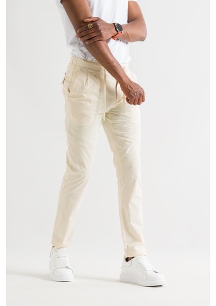 Çift Pileli Regular Fit Beli Lastikli Iplikli Yazlık Ince Kumaş Erkek Jogger Pantolon modelleri