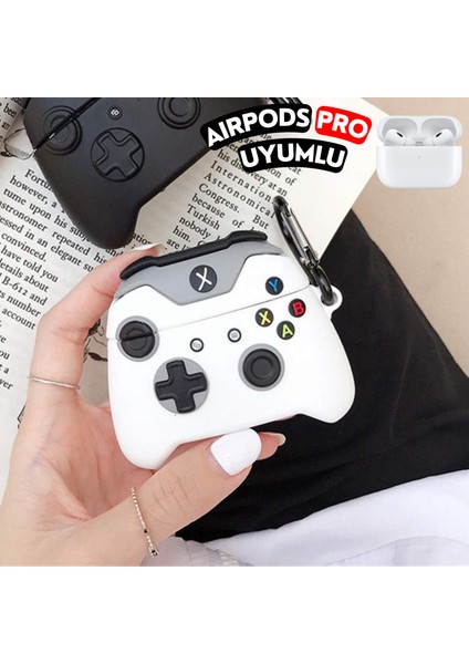 Airpods Pro Uyumlu Xbox Oyun Konsolu Figürlü Kopçalı Silikon Kulaklık Kılıfı