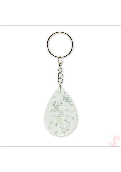 Epoksi Yıldızlı Anahtarlık, Gümüş - 1 Adet