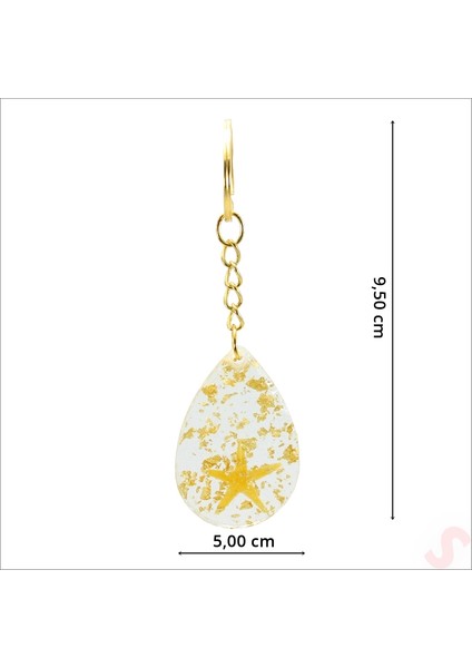Epoksi Yıldızlı Anahtarlık, Altın - 1 Adet fiyatları