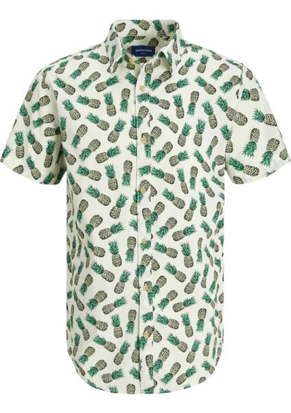 James Palma Conv Erkek Yeşil Desenli Gömlek
