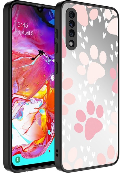 Case 4U Samsung Galaxy A70 Kılıf Aynalı Desenli Kamera Korumalı Parlak Mirror Kapak Pati