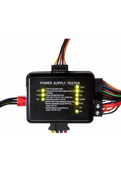 Power Suply Arıza Tespit Cihazı Power Test 20/24 Pin İçin Psu Atx