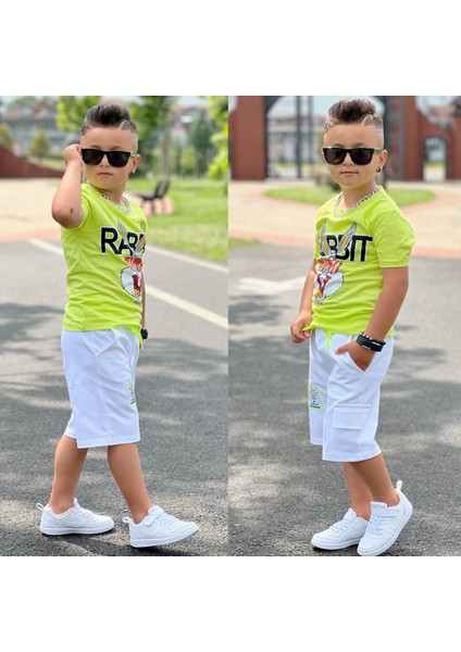 Bugs Bunny Baskılı Yeşil Ikili Yazlık Erkek Çocuk Takım 4-5-7-9-11 Yaş Pamuk fiyatları