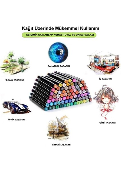 Dodocool 262’LI Çift Uçlu Touch Marker Art Tasarım Kalem Seti Ithal Ürün