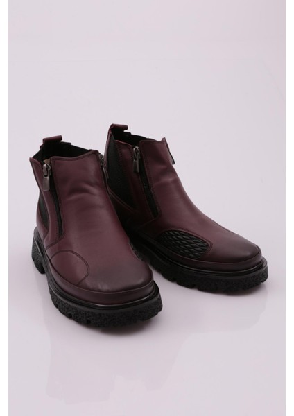 20300 Kadın Lastik Detayli Fermuarli Bot