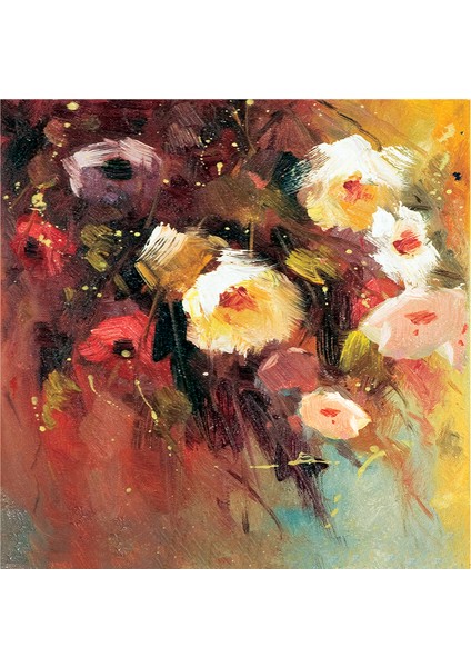 Renkli Güller Doğal Taş Bardak Altlığı 4'lü Set - Natural Stone Coasters fırsatları