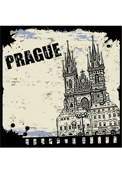 Siyah Beyaz Londra Atina Tokyo Prag Doğal Taş Bardak Altlığı 4'lü Set - Natural Stone Coasters fırsatları